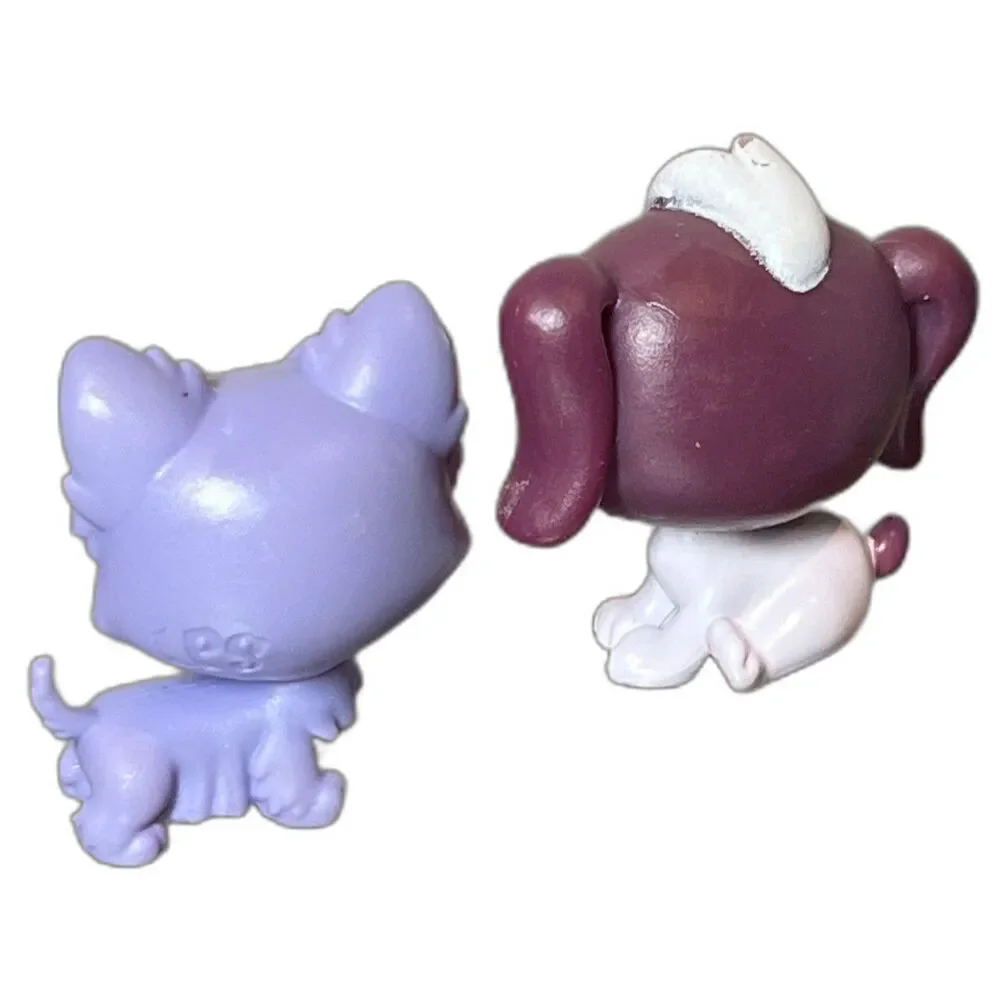 Littlest Pet Shop Style Figure Lot - 1 Monopoly Panda, 1 Polar Bear, 2 Mini Dogs